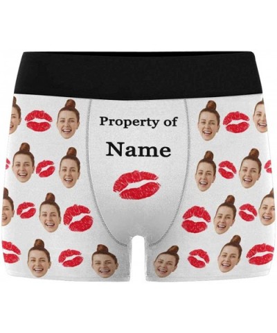 Custom Face Boxers Property of Girlfriends Name Red Lips White Personalized Face Briefs Underwear for Men - Multi 1 - C418A4C...