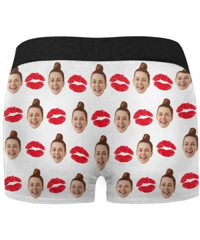 Custom Face Boxers Property of Girlfriends Name Red Lips White Personalized Face Briefs Underwear for Men - Multi 1 - C418A4C...