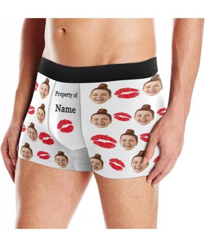 Custom Face Boxers Property of Girlfriends Name Red Lips White Personalized Face Briefs Underwear for Men - Multi 1 - C418A4C...