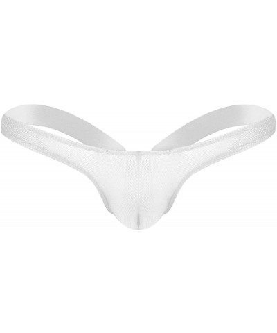 Men's See Through Mesh Open Back G-String Thong Stretchy Jockstraps Bikini Underwear - White - CY18R0L660W $21.62 G-Strings &...