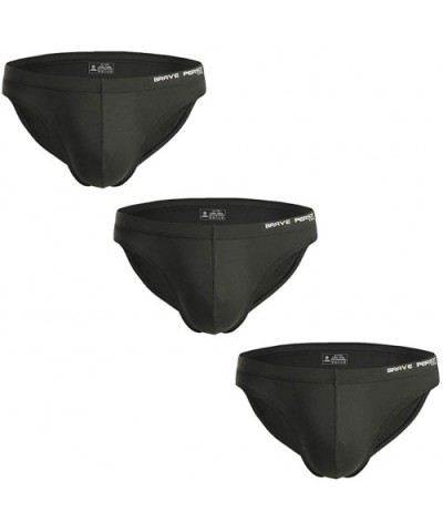 Sexy Men's Underwear Low Waist Bikini Briefs - 3p-black - CY193OL6LA2 $37.86 Bikinis