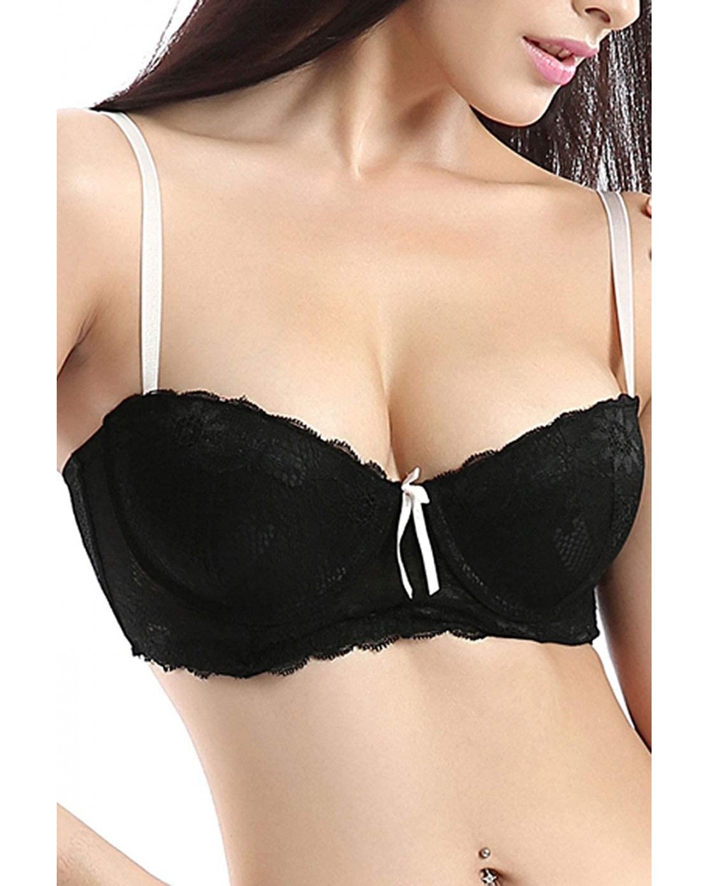 Women's Lace Bra - Black - CI12C20ZL9R $23.94 Bras