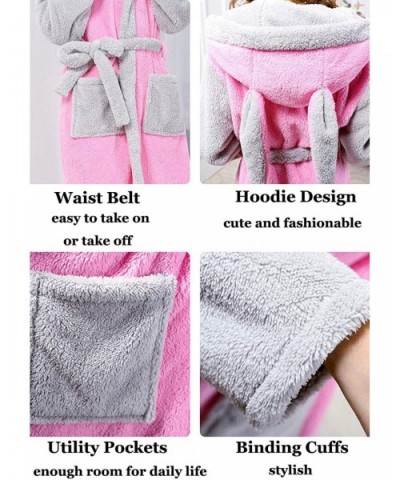 Women's Animals Hooded Short Bathrobe Plush Critter Nightwear - Sheep - CX18KRIX2T7 $75.30 Robes