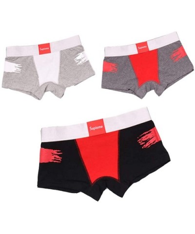 Cotton Color Stitching Boyshort 3 Pack Boxer Briefs for Tomboy Trans Lesbian - D - CR18ZTECXED $39.99 Panties