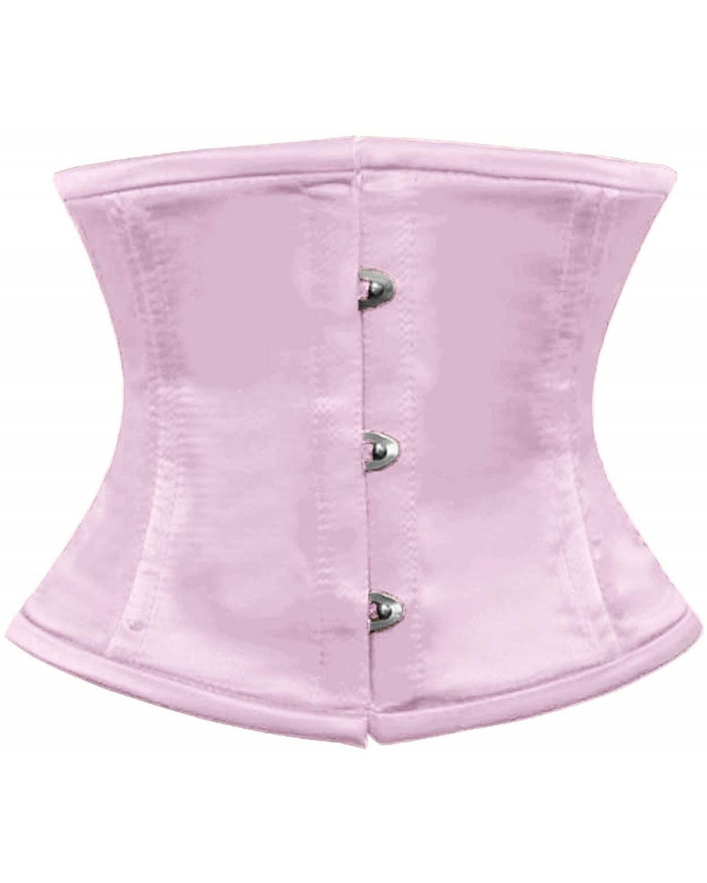 Heavy Duty 18/26 Double Steel Boned Waist Training Cincher Waspie Underbust Tight Shaper Corset - Pink Satin- (for Short Tors...