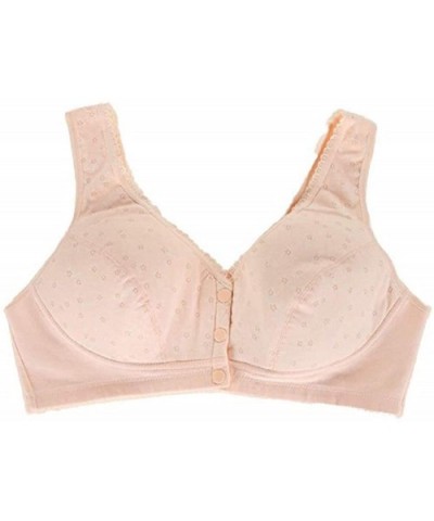 Everyday Bras - Women Cotton Full-Freedom Front Close Bras with Removable Cups 2 Pack - Nude/Khaki - CJ18A8KH9ZL $33.05 Bras