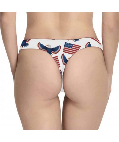 Women's Low Waist G-stringthong Panties Briefs United States of America Flags and Eagle Flying XXL - CX18OSIG6C6 $37.68 Panties