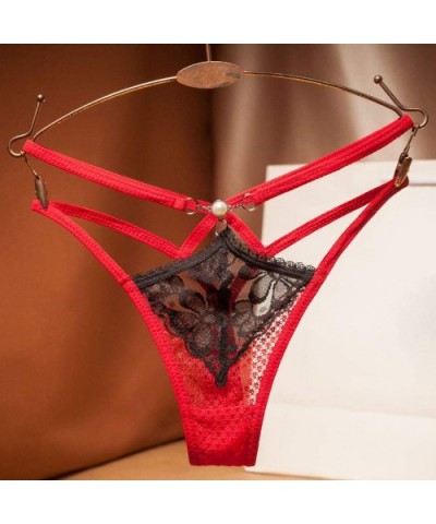 Womens Girls Sexy Lace Underwear Briefs Panties G-String Lingerie Thongs - 8red - CR196D862NM $10.01 Thermal Underwear