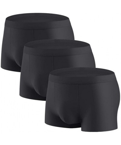 Mens Boxer Briefs Underwears Comfort Stretch Underpants Sexy Low Rise Short Leg Trunks Packs - 228(black*3) - C71943DG2EO $19...