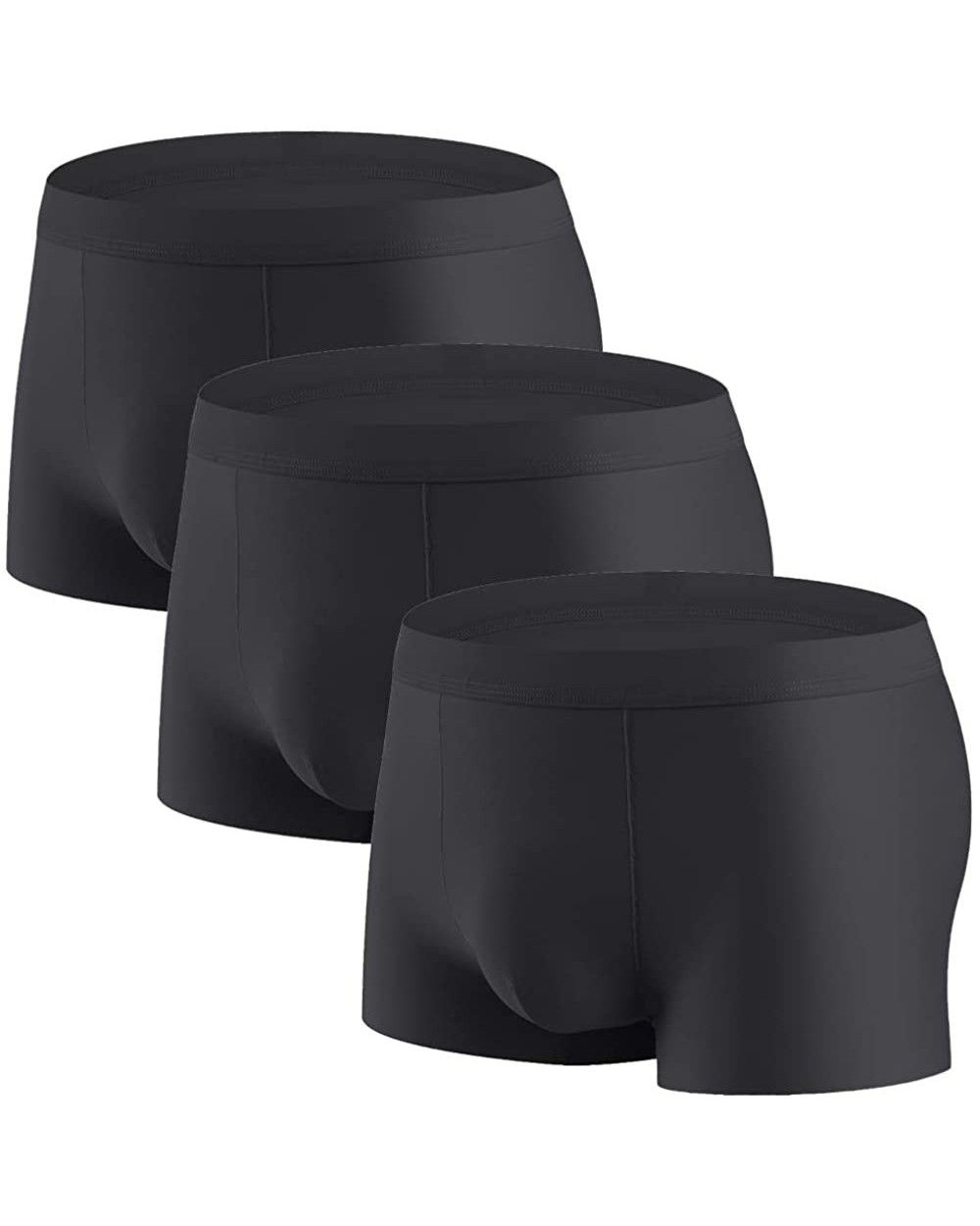 Mens Boxer Briefs Underwears Comfort Stretch Underpants Sexy Low Rise Short Leg Trunks Packs - 228(black*3) - C71943DG2EO $19...