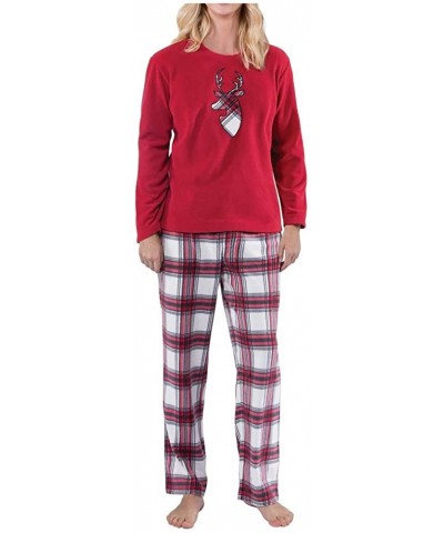 Family Matching Christmas Pajamas Sets Reindeer Santa Claus Sleepwear - 2241red-women - CD192EOC2R0 $33.25 Sets