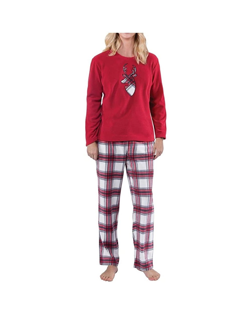 Family Matching Christmas Pajamas Sets Reindeer Santa Claus Sleepwear - 2241red-women - CD192EOC2R0 $33.25 Sets