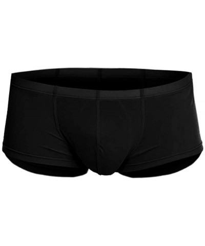 Men's Fashion Ultra-Thin Sexy ice Silk Ultra-Thin Seamless Breathable Underwear - Black - CA18NHWDW6S $18.78 Briefs