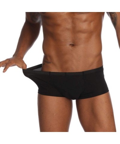 Men's Fashion Ultra-Thin Sexy ice Silk Ultra-Thin Seamless Breathable Underwear - Black - CA18NHWDW6S $18.78 Briefs