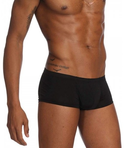 Men's Fashion Ultra-Thin Sexy ice Silk Ultra-Thin Seamless Breathable Underwear - Black - CA18NHWDW6S $18.78 Briefs