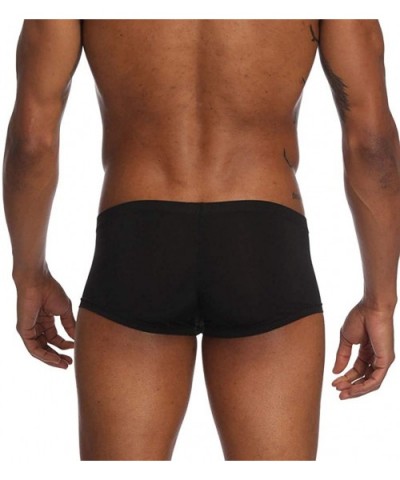 Men's Fashion Ultra-Thin Sexy ice Silk Ultra-Thin Seamless Breathable Underwear - Black - CA18NHWDW6S $18.78 Briefs