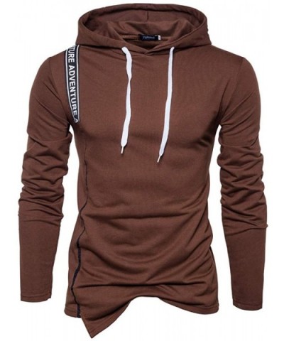 Men's Hooded Sweatshirt-Long Sleeve Solid Hoodie Top Casual Pullover Outwear - 2-coffee - CA18LGWGRL2 $34.83 Thermal Underwear