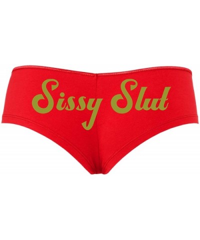 Sissy Slut Boyshort Panty Fetish DMLB Cuckold Boyshort - Gold - CF18STHK8E7 $22.06 Panties