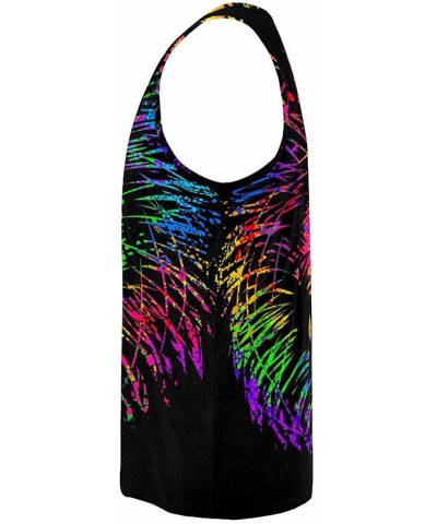 Men's Muscle Gym Workout Training Sleeveless Tank Top Lion with Emerald Mane - Multi5 - CF19D0QL3KN $45.73 Undershirts