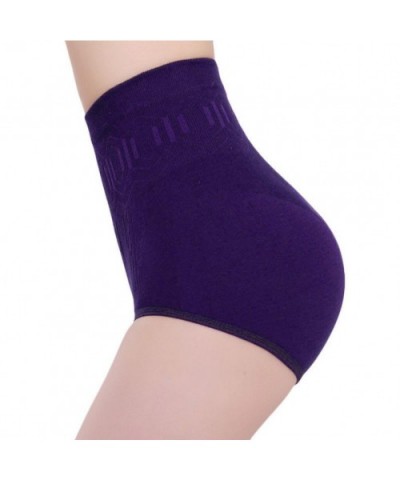 Women Sexy High Waist Tummy Control Body Shaper Temptation Briefs Slimming Pants (Purple) - Purple - CR1897DEKTT $12.94 Shape...