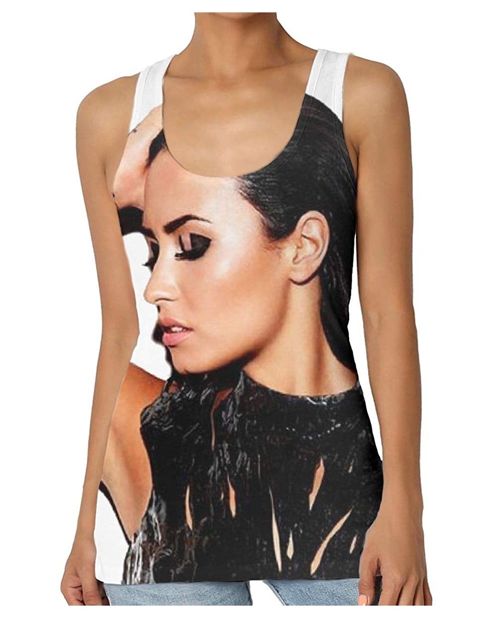 Demi Lovato Women Seamless Premium Classic Tank Top Black - Black - CZ197NQI9M7 $29.57 Camisoles & Tanks