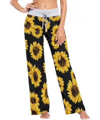 Sunflower Women Pajama Pants Bottoms Palazzo Yoga Stretchy Wide Leg Trousers - C9197QD6II5 $35.59 Bottoms