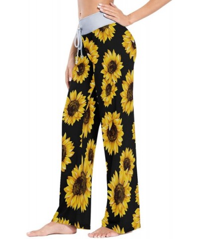 Sunflower Women Pajama Pants Bottoms Palazzo Yoga Stretchy Wide Leg Trousers - C9197QD6II5 $35.59 Bottoms