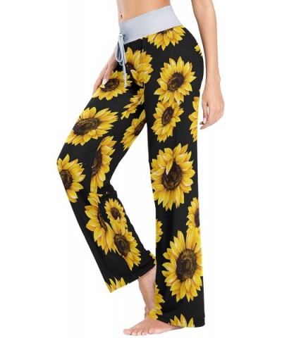 Sunflower Women Pajama Pants Bottoms Palazzo Yoga Stretchy Wide Leg Trousers - C9197QD6II5 $35.59 Bottoms