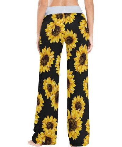 Sunflower Women Pajama Pants Bottoms Palazzo Yoga Stretchy Wide Leg Trousers - C9197QD6II5 $35.59 Bottoms