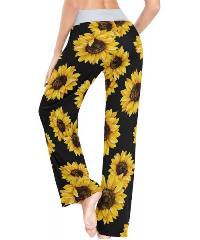 Sunflower Women Pajama Pants Bottoms Palazzo Yoga Stretchy Wide Leg Trousers - C9197QD6II5 $35.59 Bottoms