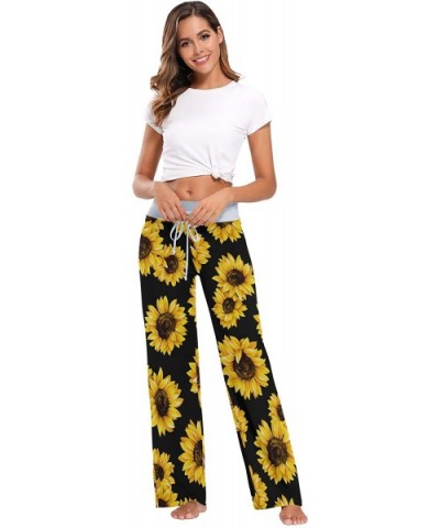 Sunflower Women Pajama Pants Bottoms Palazzo Yoga Stretchy Wide Leg Trousers - C9197QD6II5 $35.59 Bottoms