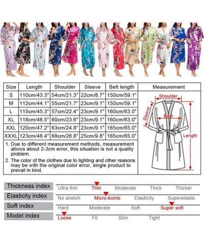 Women's Bride Bridesmaid Wedding Party Gifts Pockets Satin Kimono Robe - Light Blue - CZ18DQS4WHY $16.10 Robes