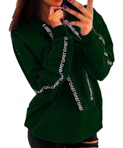 Women Plus Size Long Sleeve Solid Sweatshirt Hooded Pullover Tops Shirt - Green - CM193OKO733 $22.28 Tops