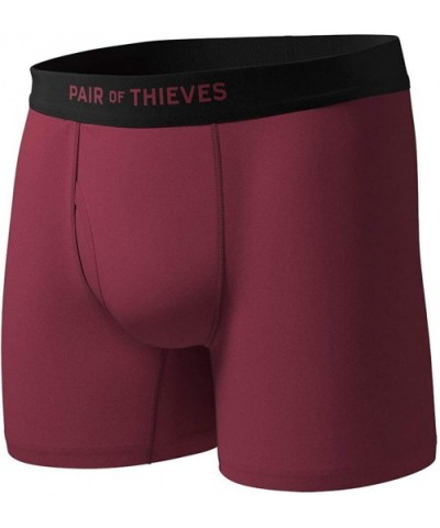 Men's Mega Soft Boxer Briefs-One Pack and Three Pack - Wine - C618XD80K75 $32.81 Boxer Briefs