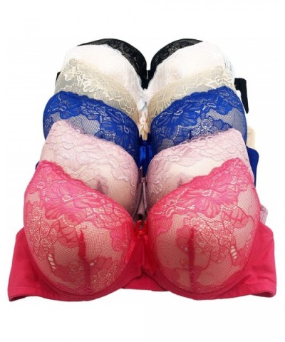 6 Pieces Plus Size Wired Full Cup/Demi Lace Plain Light Padded D/DD/DDD Bra - 8215-d-31g5-dd33rg3-ddd20rg5 - C7193XYTA4L $52....