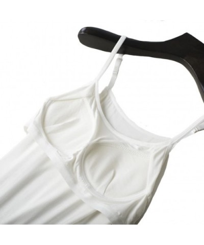 Women's Modal Built in Bra Full Slips Basic Adjustable Spaghetti Strap Cami - Sp-white - C618EDZMOXR $28.19 Slips