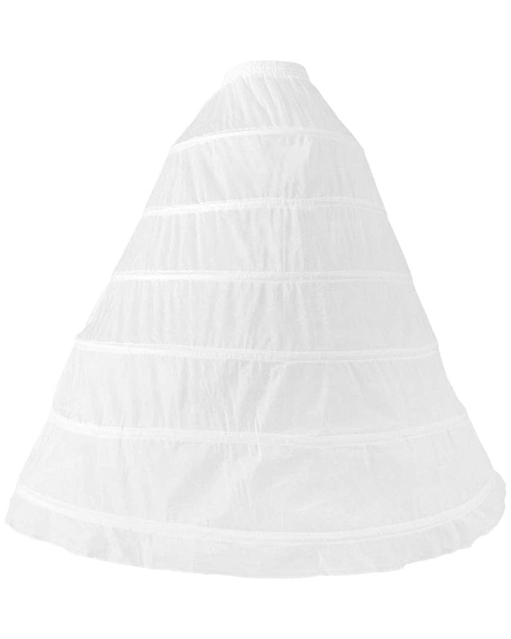 Womens 6 Hoops Skirt Crinoline Petticoats Slips Floor Length for Bridal Gown White - CU18ZMQR8AN $37.08 Slips