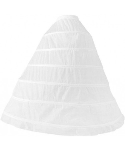 Womens 6 Hoops Skirt Crinoline Petticoats Slips Floor Length for Bridal Gown White - CU18ZMQR8AN $37.08 Slips