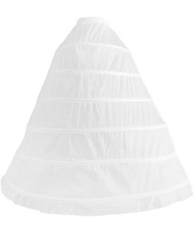 Womens 6 Hoops Skirt Crinoline Petticoats Slips Floor Length for Bridal Gown White - CU18ZMQR8AN $37.08 Slips