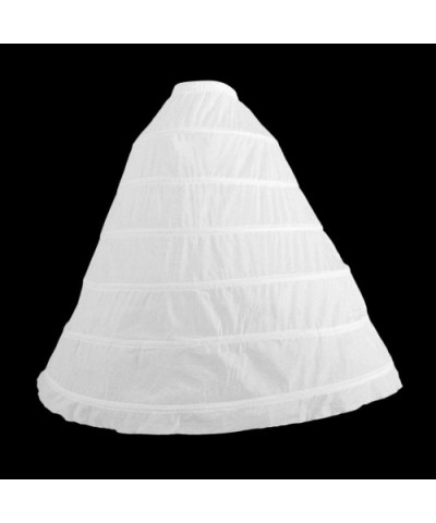 Womens 6 Hoops Skirt Crinoline Petticoats Slips Floor Length for Bridal Gown White - CU18ZMQR8AN $37.08 Slips