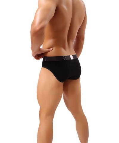 Men's Sexy Elephant Cotton Underwear Briefs Guns Separation Trunk - Black - CM18USLM3UX $22.70 Briefs