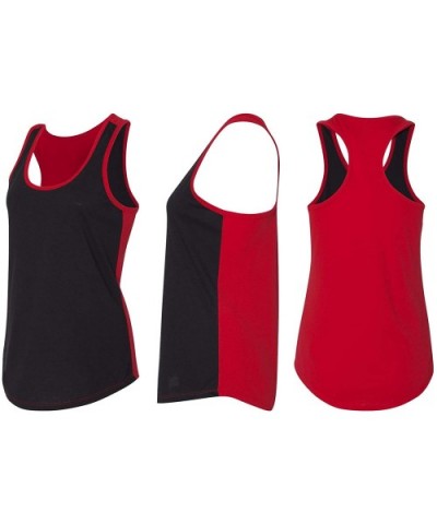 Ladies Plowed by A Pro Sleep with A Farmer Racerback - Black/Red - CI18YGS7XR2 $21.50 Tops