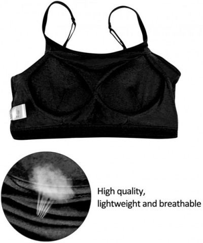 Mini Adjustable Women Camisole with Built in Bra- Sports Bra Tank Top Padded Shelf Seamless Comfortable cami - Black Mini - C...