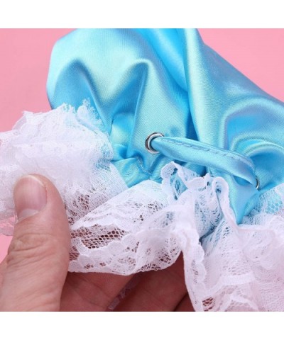 Men Lingerie Lace Satin Ruffled Sissy Pouch Panties Bag Style G-Strings Thongs Underwear - Blue - CJ18NH3ZGC3 $23.63 G-String...