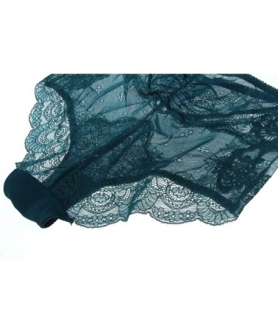 Womens Lingerie Matching Unlined Lace Bra and Panty Set High Waist - Dark Green - CL1885KEXZZ $35.62 Bras