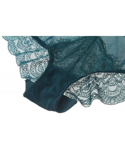 Womens Lingerie Matching Unlined Lace Bra and Panty Set High Waist - Dark Green - CL1885KEXZZ $35.62 Bras