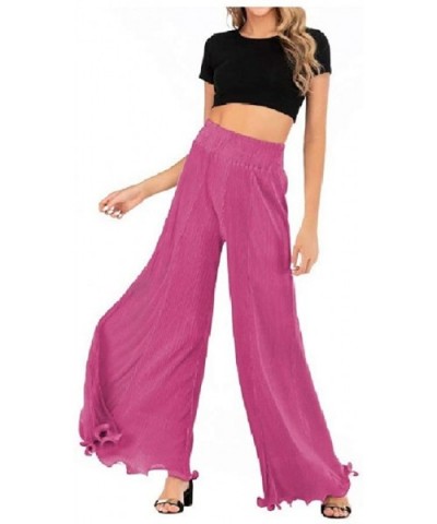 Women's Draped Slim High Waisted Lounge Long Pants Palazzo Lounge Pant - As1 - CZ19C9EHU0C $41.30 Bottoms