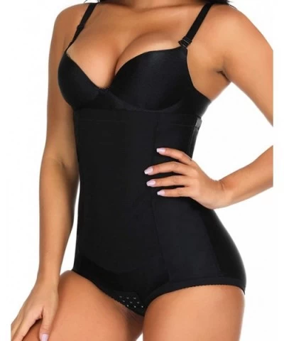 Women High Waist Cincher Tummy Control Shapewear Body Shaper Panty - Black-no Hook - CP18L2HNDEC $16.96 Shapewear