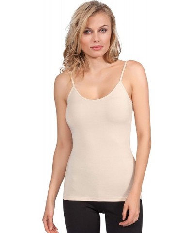 Luxury Modal Women's Spaghetti Straps Camisole. Proudly Made in Italy. - Naturale (Off-white) - CJ18TGGC0ZX $29.91 Camisoles ...