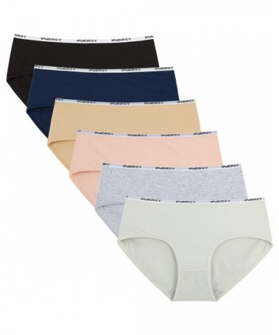 Women's 6-Pack Mid Rise Solid Color Stretch Cotton Hipster Panties (XS-2XL) - Basics - C018O2LCYSS $30.52 Panties